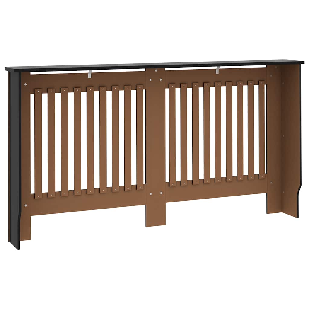 Pokrov za radijator crni 152 x 19 x 81,5 cm konstruirano drvo