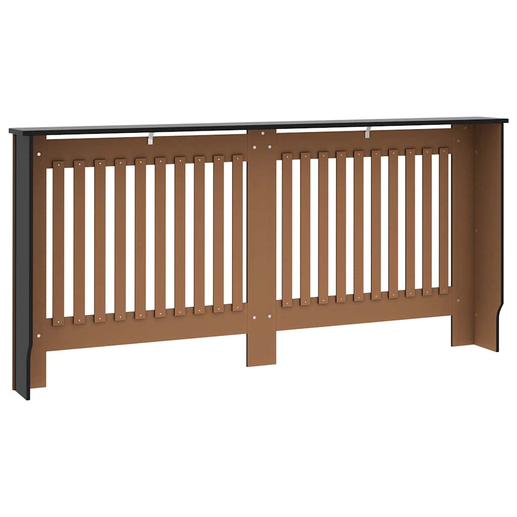 Pokrov za radijator crni 172 x 19 x 81,5 cm konstruirano drvo