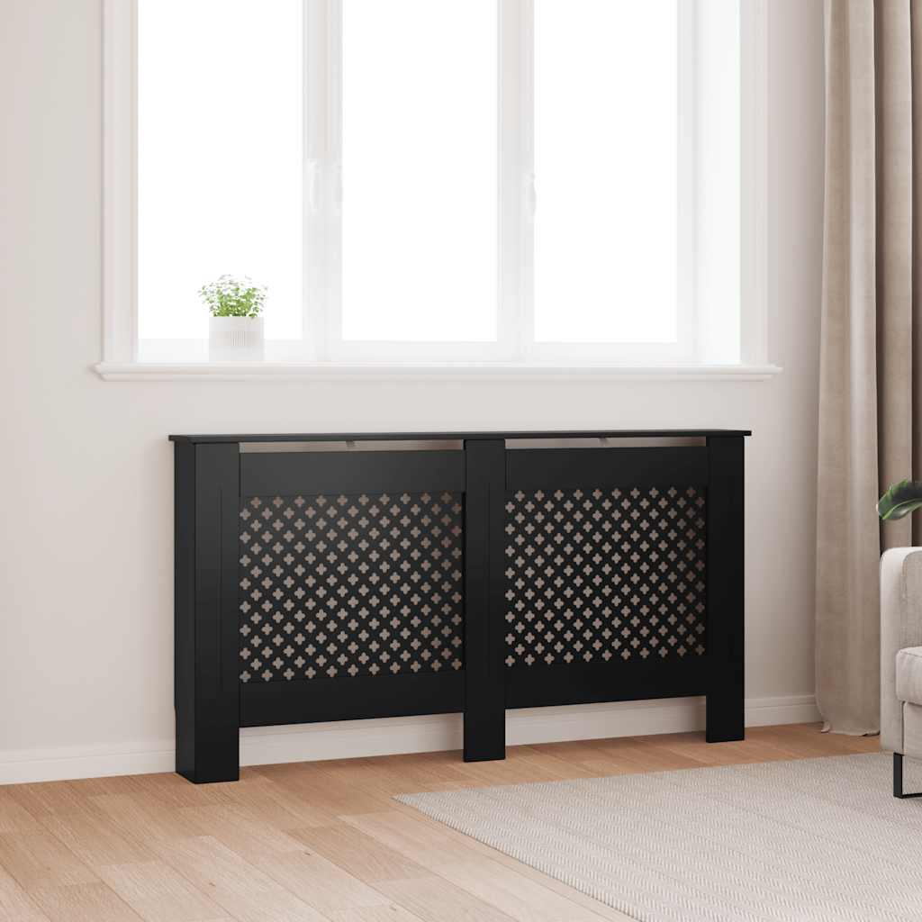 Pokrov za radijator crni 152 x 19 x 81,5 cm MDF