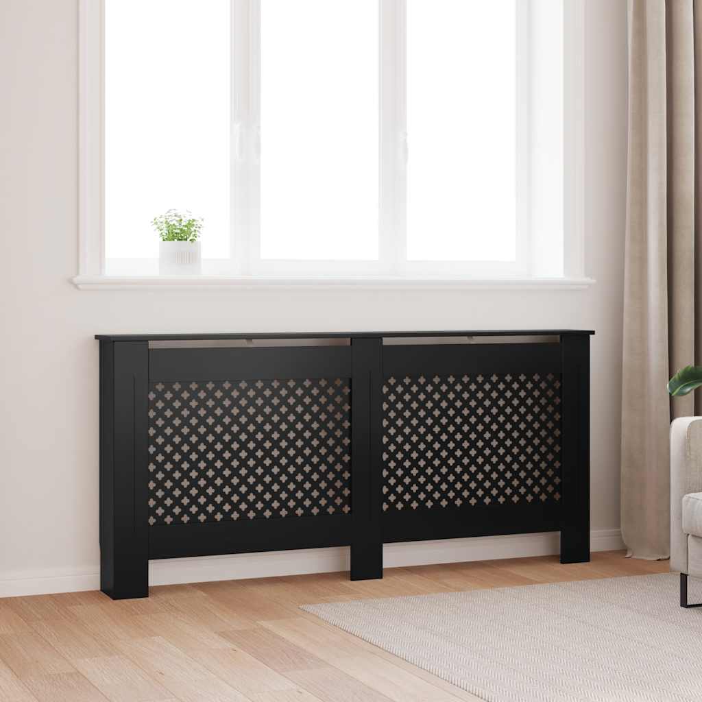 Pokrov za radijator crni 172 x 19 x 81,5 cm MDF