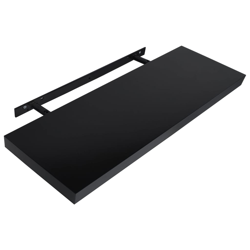 Plutajuće zidne police 2 kom crne 120 x 20 x 3,8 cm