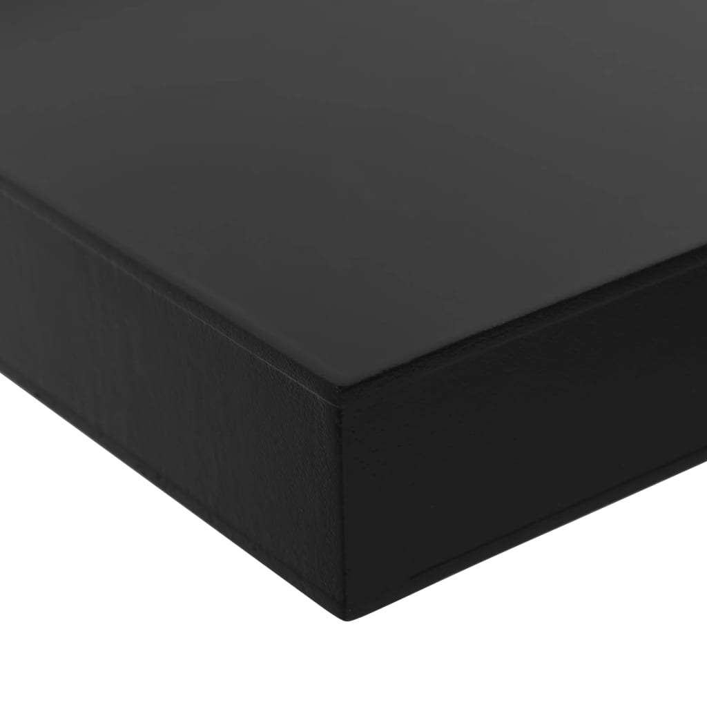 Plutajuće zidne police 2 kom crne 120 x 20 x 3,8 cm