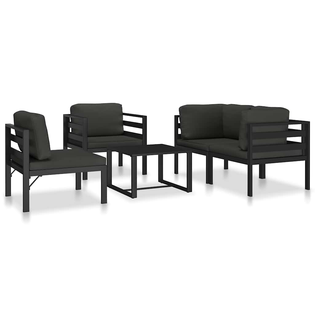 Modularna kutna sofa s jastucima 1 kom aluminijska antracit