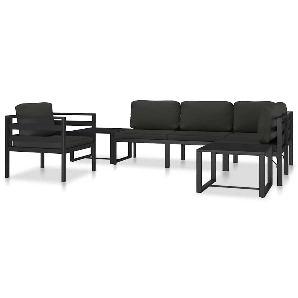 Modularna kutna sofa s jastucima 1 kom aluminijska antracit