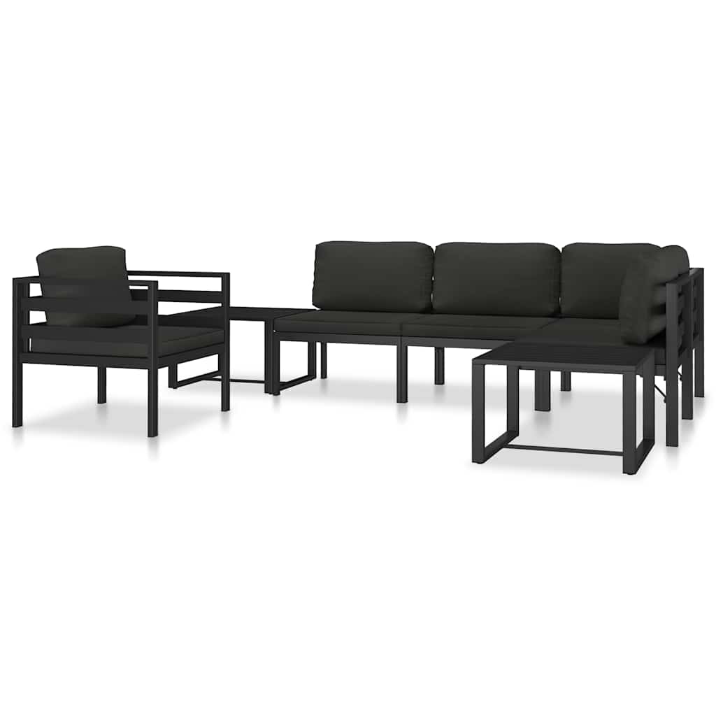 Modularna srednja sofa s jastucima aluminijska antracit