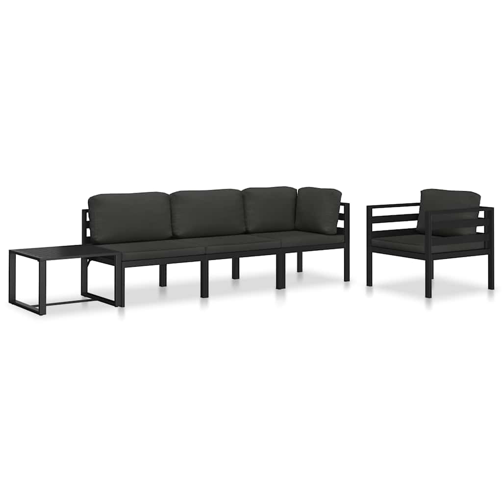 Sofa za jednu osobu s jastucima aluminijska antracit