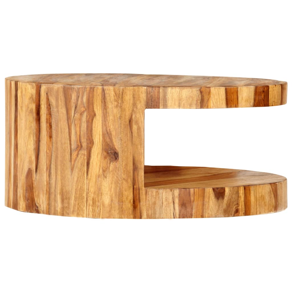 Okrugli stolić za kavu 65 x 30 cm od masivnog drva akacije