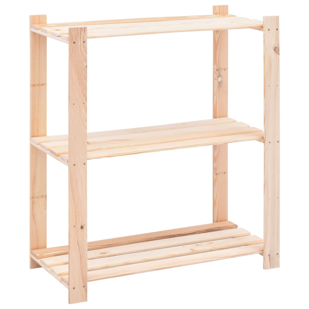 Stalci za pohranu s 3 razine 5 kom 80x38x90 cm borovina 150 kg