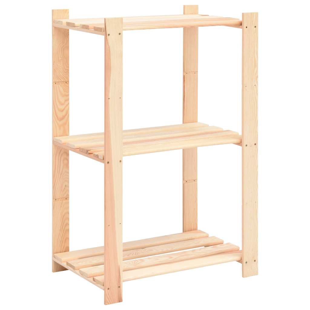 Stalci za pohranu s 3 razine 2 kom 60x38x90 cm borovina 150 kg