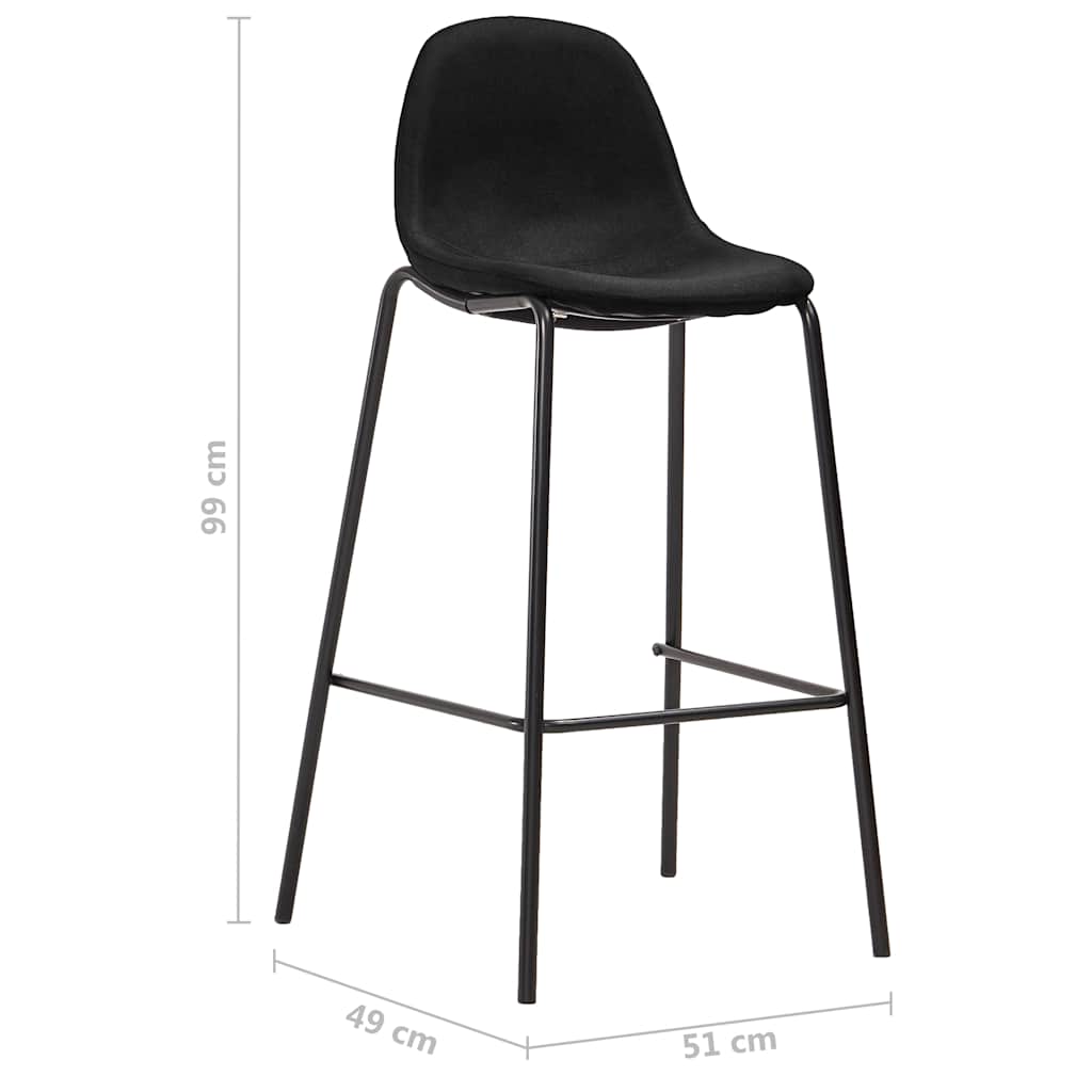 3-dijelni barski set od tkanine crni