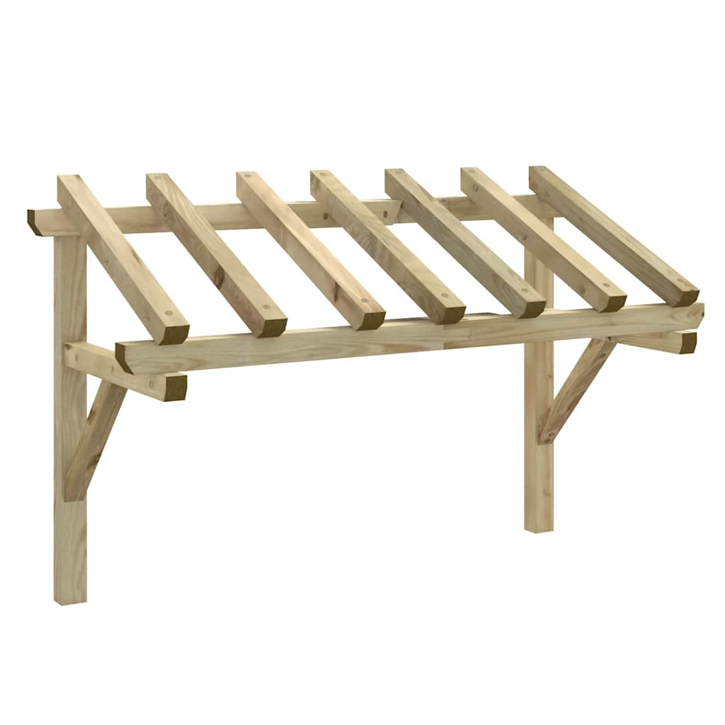 Nadstrešnica za vrata od masivne borovine 200 x 100 x 100 cm