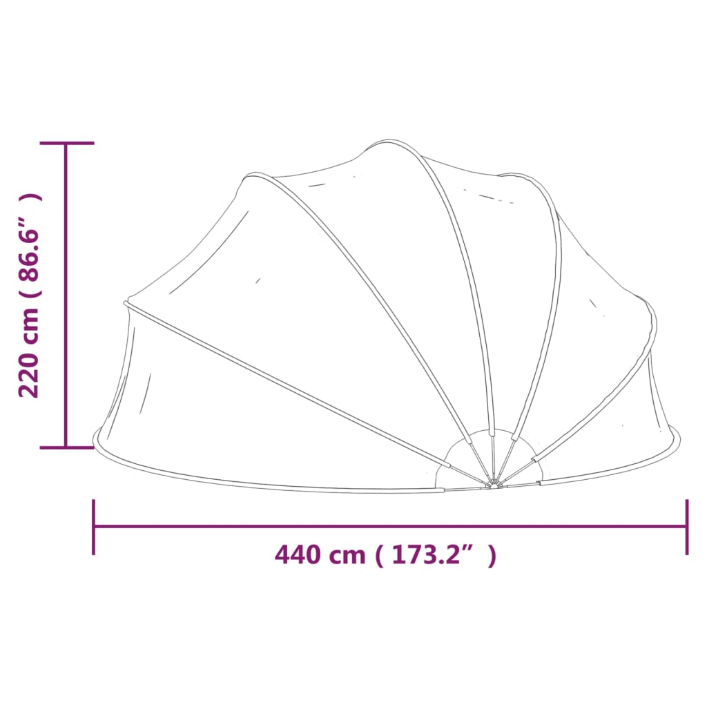 Bazenska kupola 440 x 220 cm
