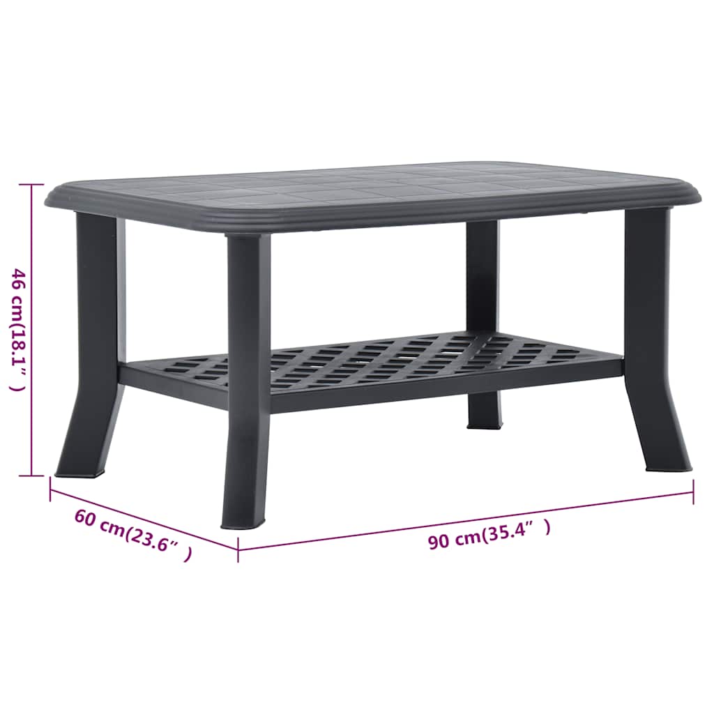 Stolić za kavu antracit 90 x 60 x 46 cm plastični