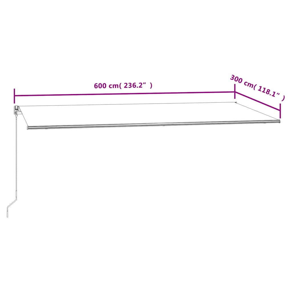 Tenda na automatsko uvlačenje 600 x 300 cm narančasto-smeđa
