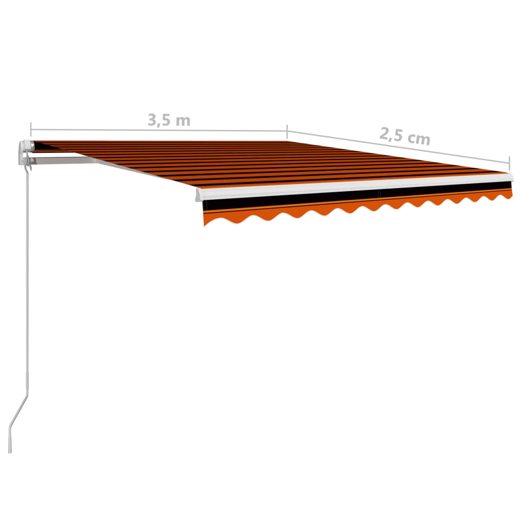 Tenda na ručno uvlačenje 350 x 250 cm narančasto-smeđa