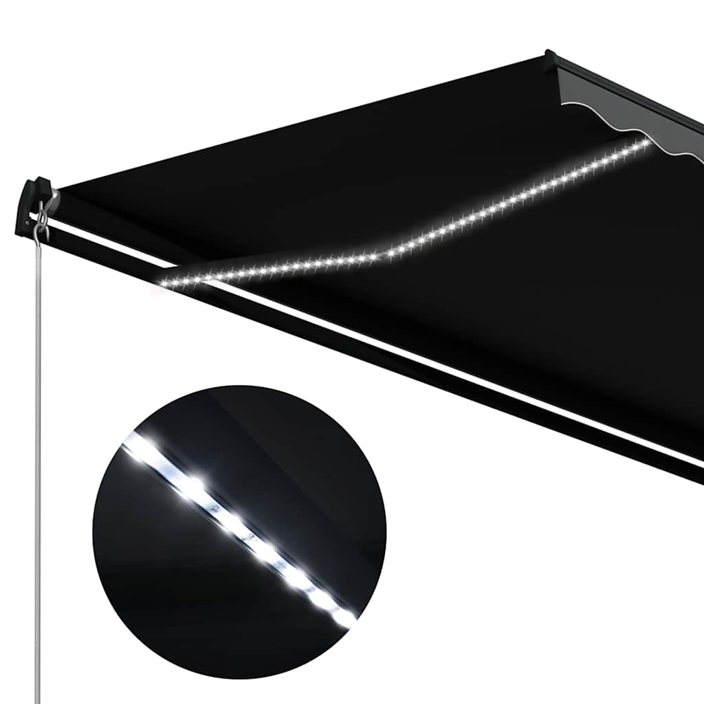 Tenda na ručno uvlačenje s LED svjetlima 300 x 250 cm antracit