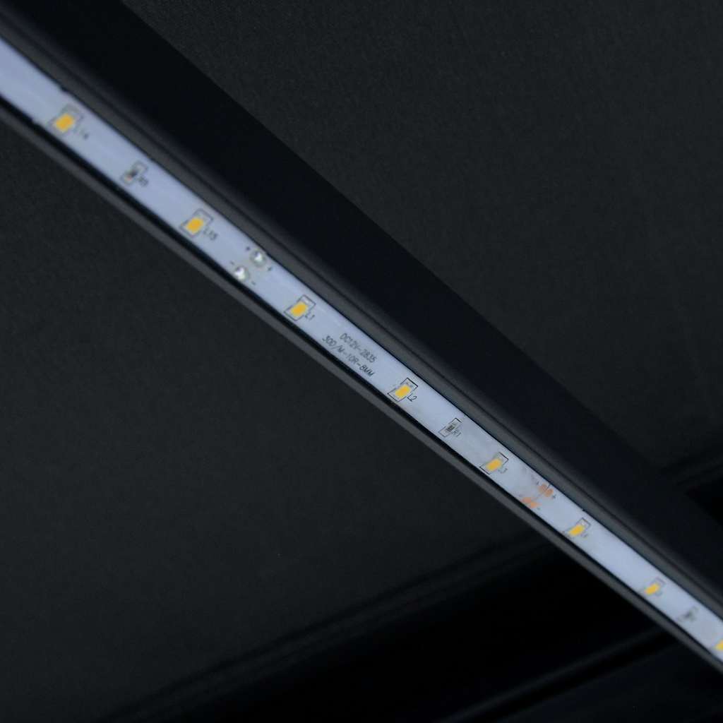 Tenda na ručno uvlačenje s LED svjetlima 300 x 250 cm antracit