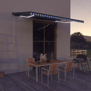 Tenda sa senzorom za vjetar LED 500 x 300 cm plavo-bijela