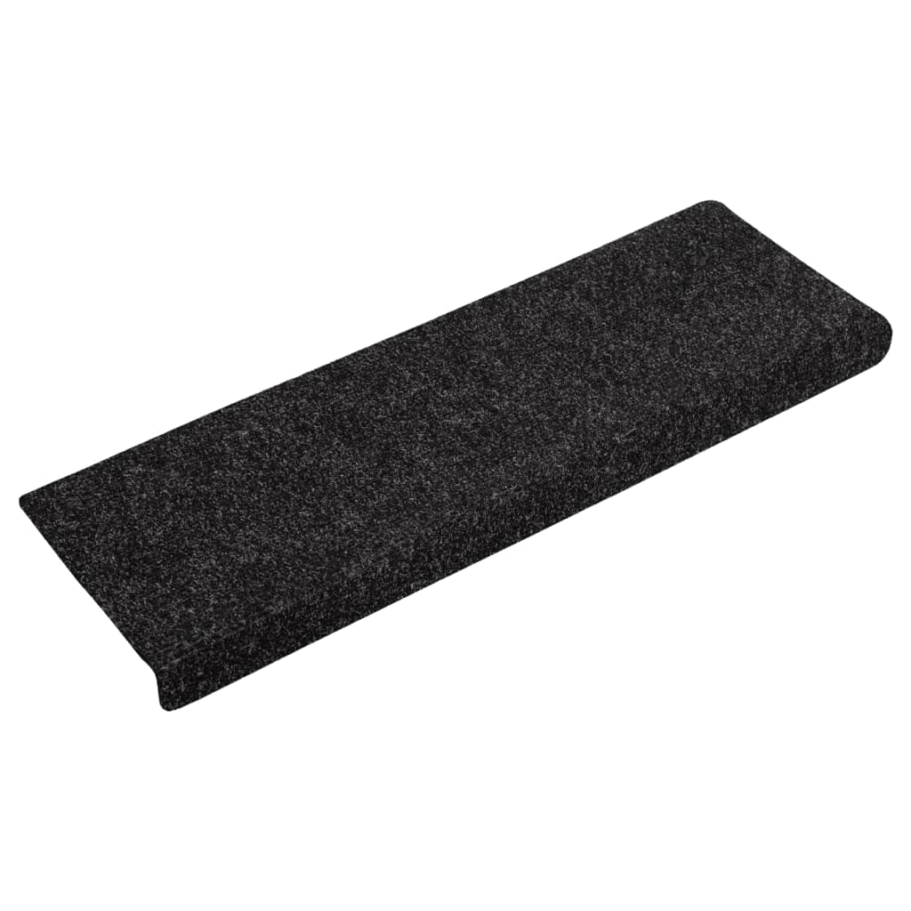 Prostirke za stepenice samoljepljive 15 kom 65x21x4 cm crne pravokutne rubove