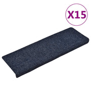 Prostirke za stepenice samoljepljive 15 kom 65x21x4 cm plave pravokutne rubove