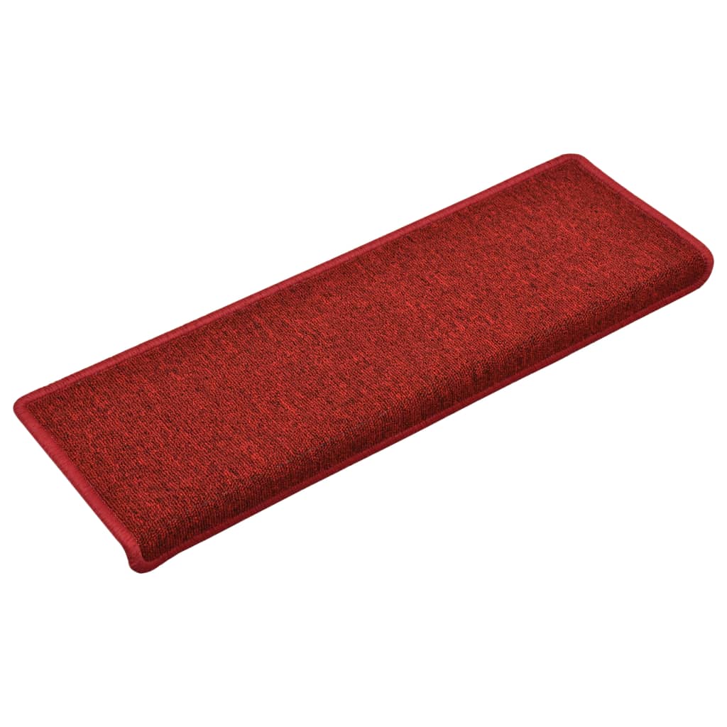 Prostirke za stepenice 15 kom 65x21x4 cm crvene pravokutni rub