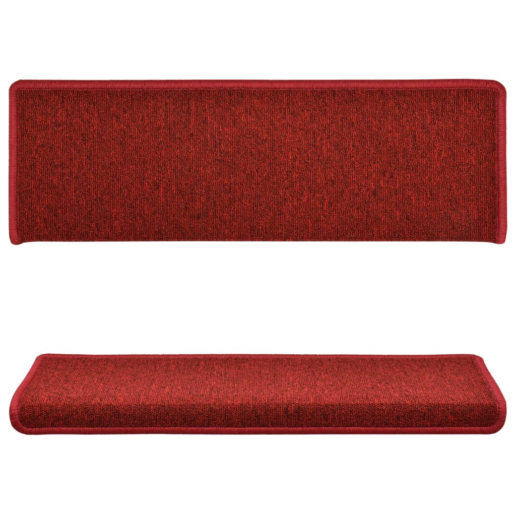 Prostirke za stepenice 15 kom 65x21x4 cm crvene pravokutni rub