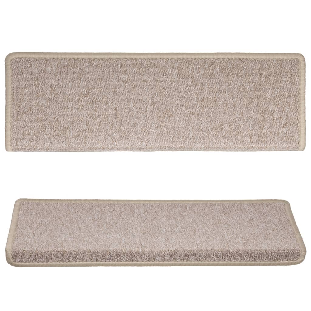 Prostirke za stepenice 15 kom 65x21x4 cm taupe pravokutni rub