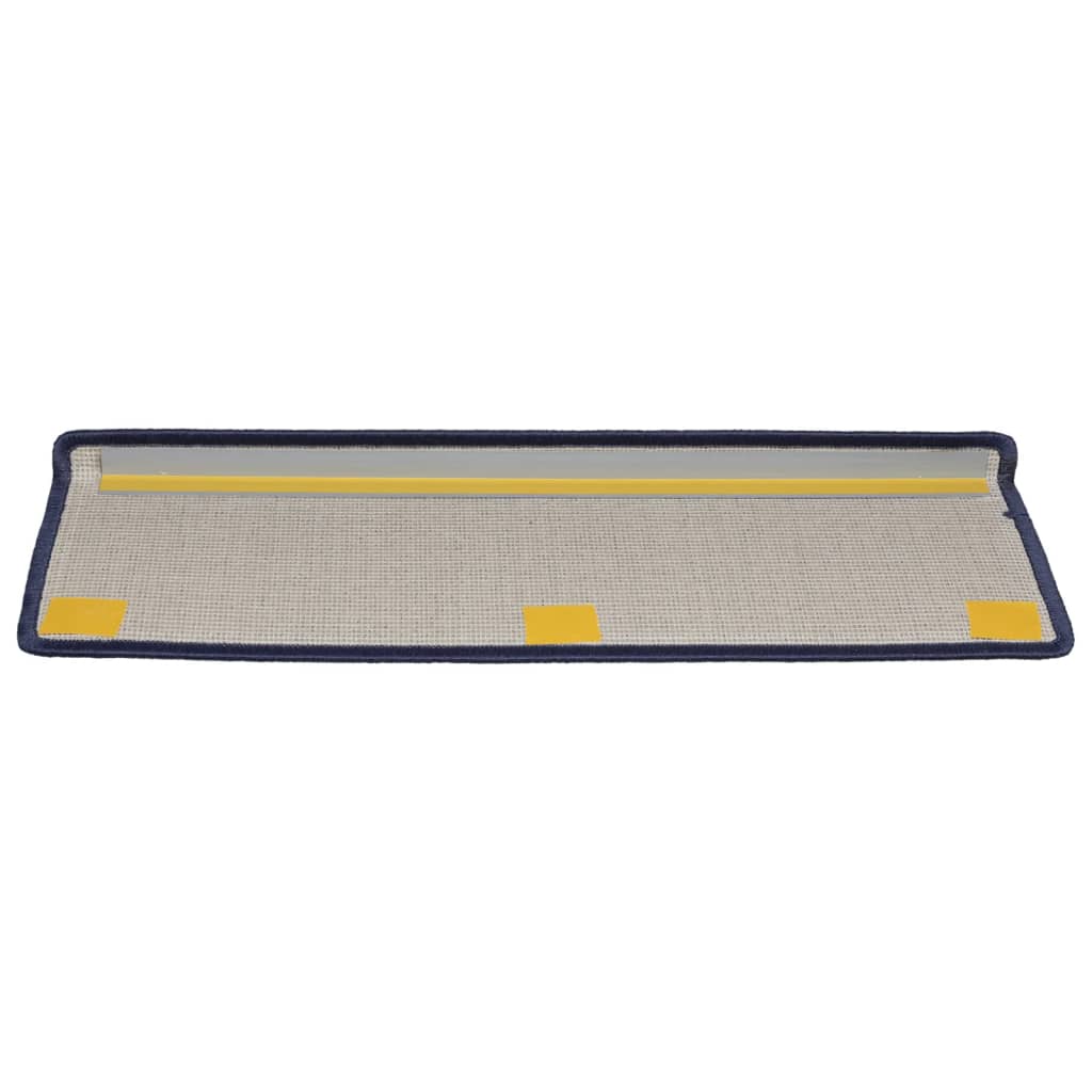 Prostirke za stepenice 15 kom 65x21x4 cm plave pravokutne rubove