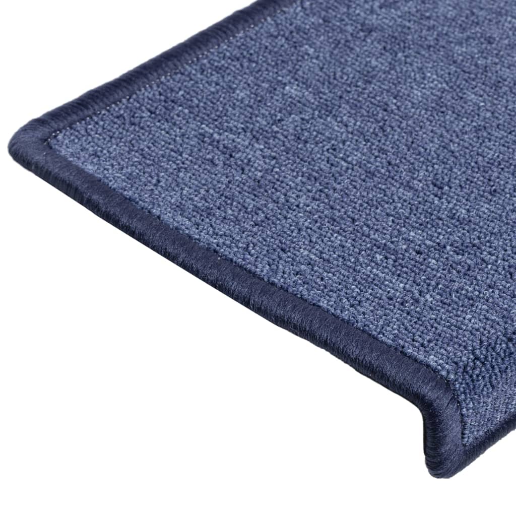 Prostirke za stepenice 15 kom 65x21x4 cm plave pravokutne rubove