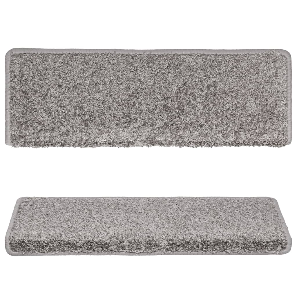 Prostirke za stepenice 15 kom 65x21x4 cm sive s pravokutnim rubom