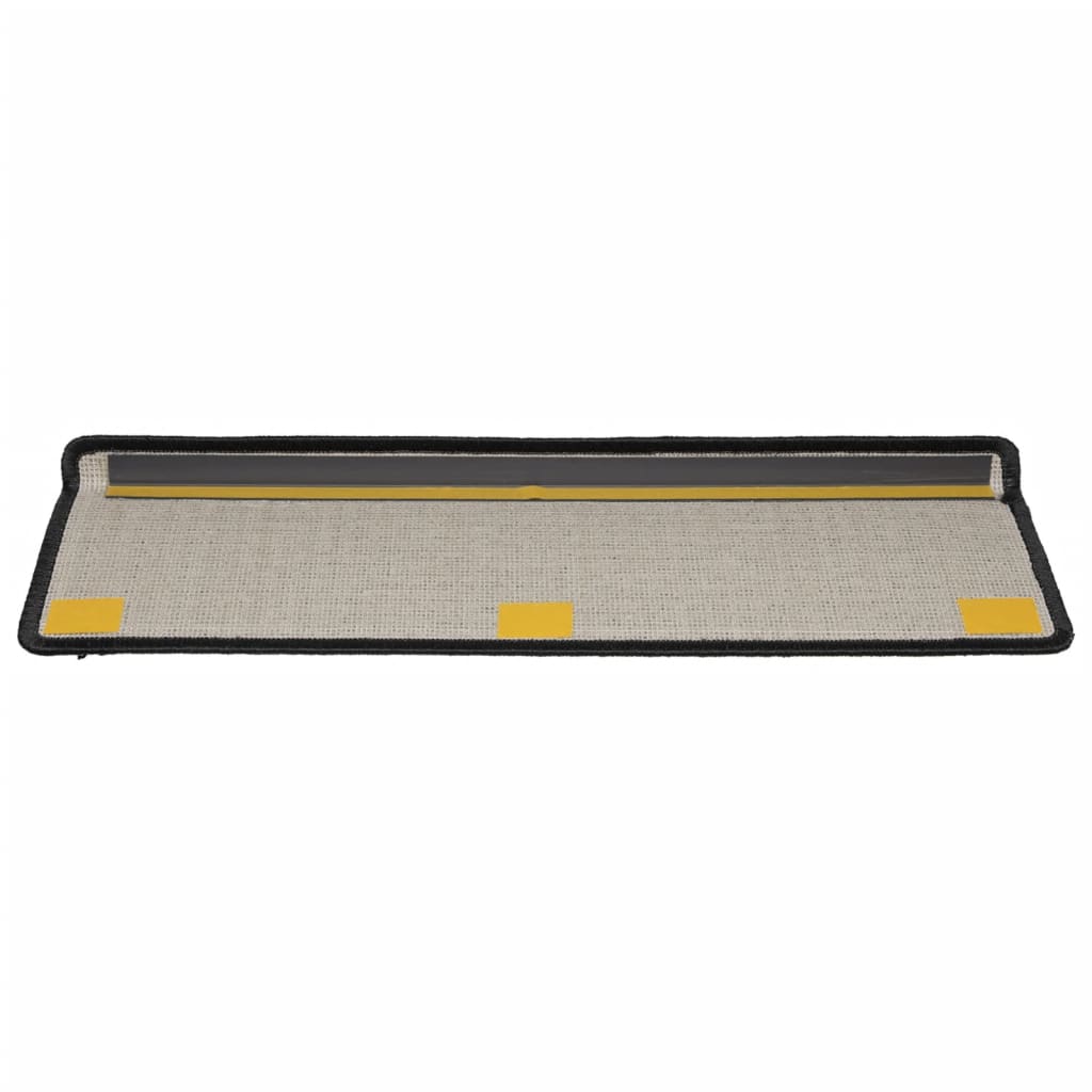 Prostirke za stepenice 15 kom 65x21x4 cm Crne s pravokutnim rubom