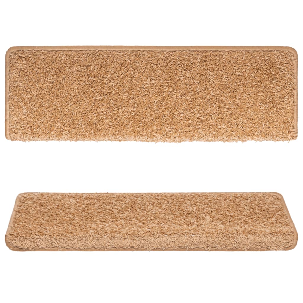 Prostirke za stepenice 15 kom 65x21x4 cm bež pravokutni rub