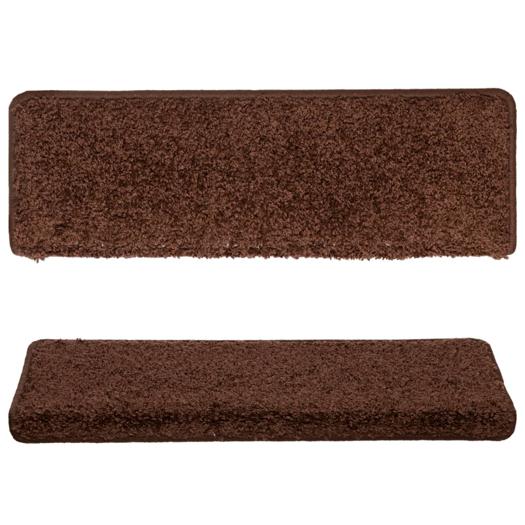 Prostirke za stepenice 15 kom 65x21x4 cm smeđe pravokutne rubove