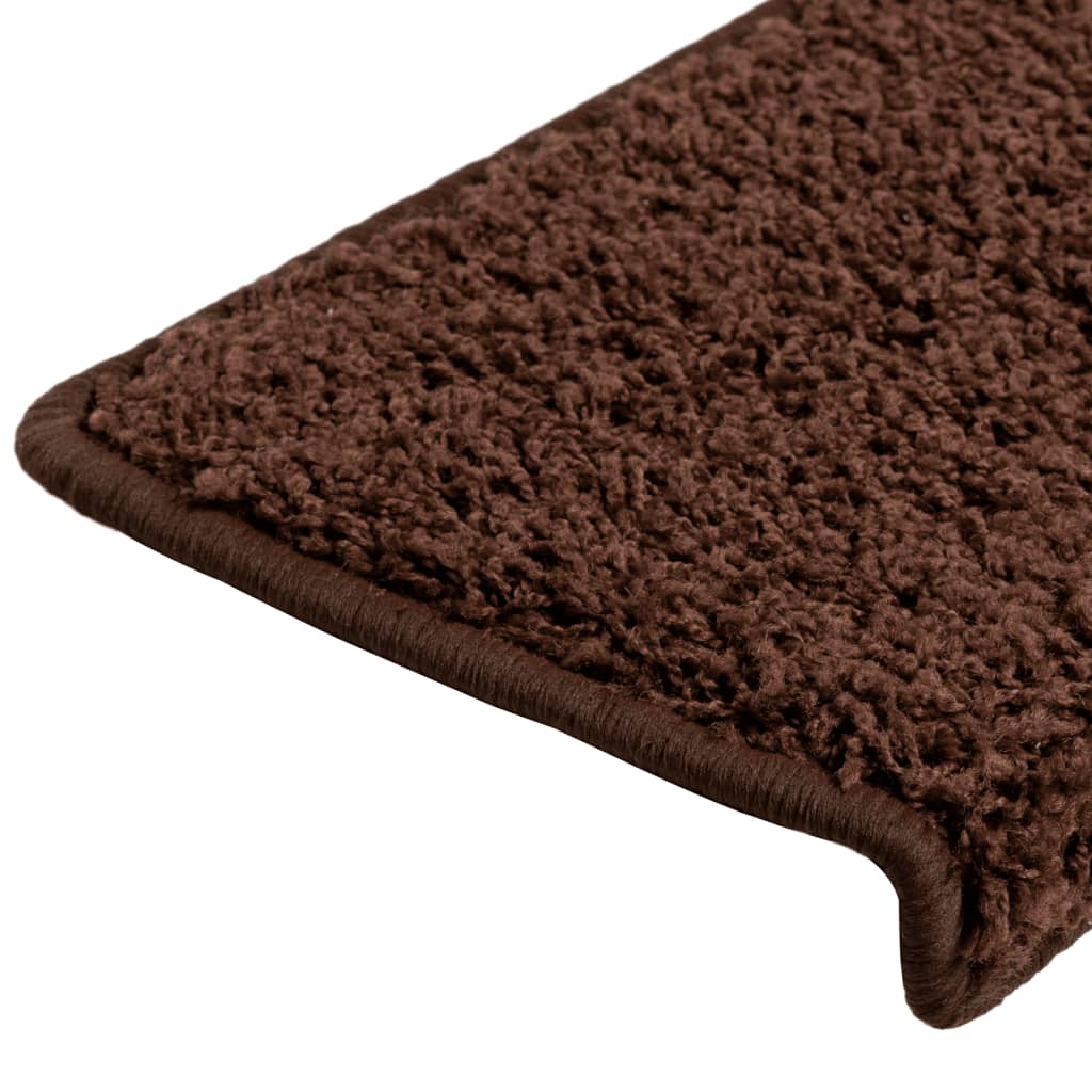 Prostirke za stepenice 15 kom 65x21x4 cm smeđe pravokutne rubove