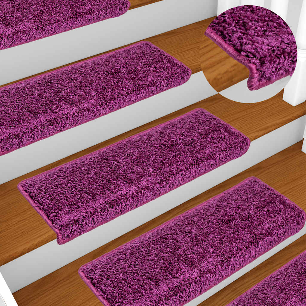 Prostirke za stepenice 15 kom 65x21x4 cm ljubičaste pravokutne rubove