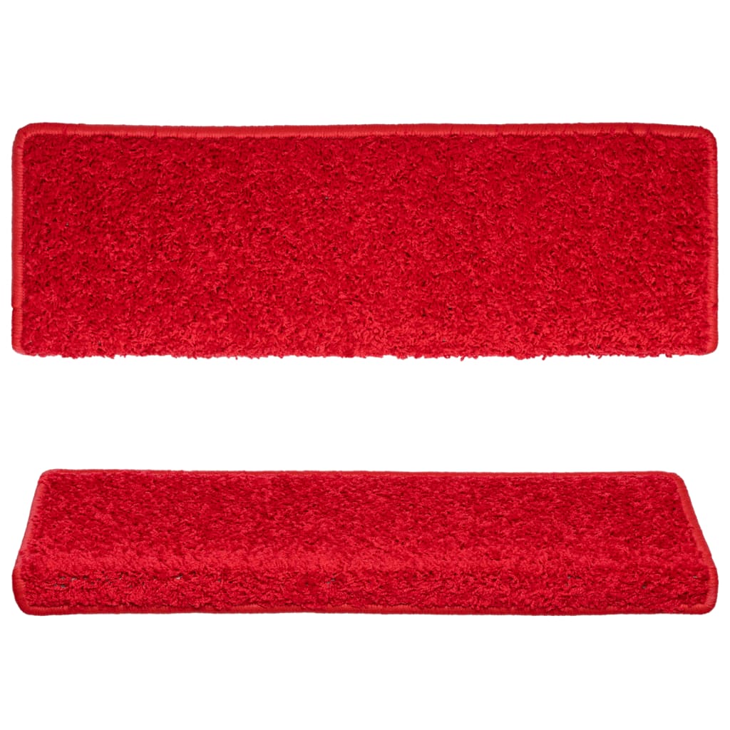 Prostirke za stepenice 15 kom 65x21x4 cm crvene pravokutne rubove