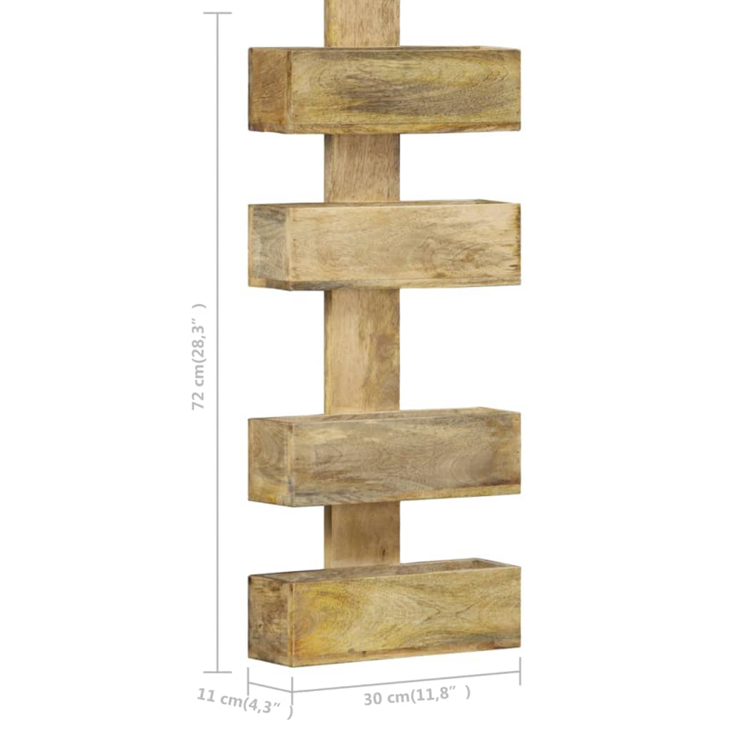 Zidni stalak za časopise 30 x 11 x 72 cm od masivnog drva manga