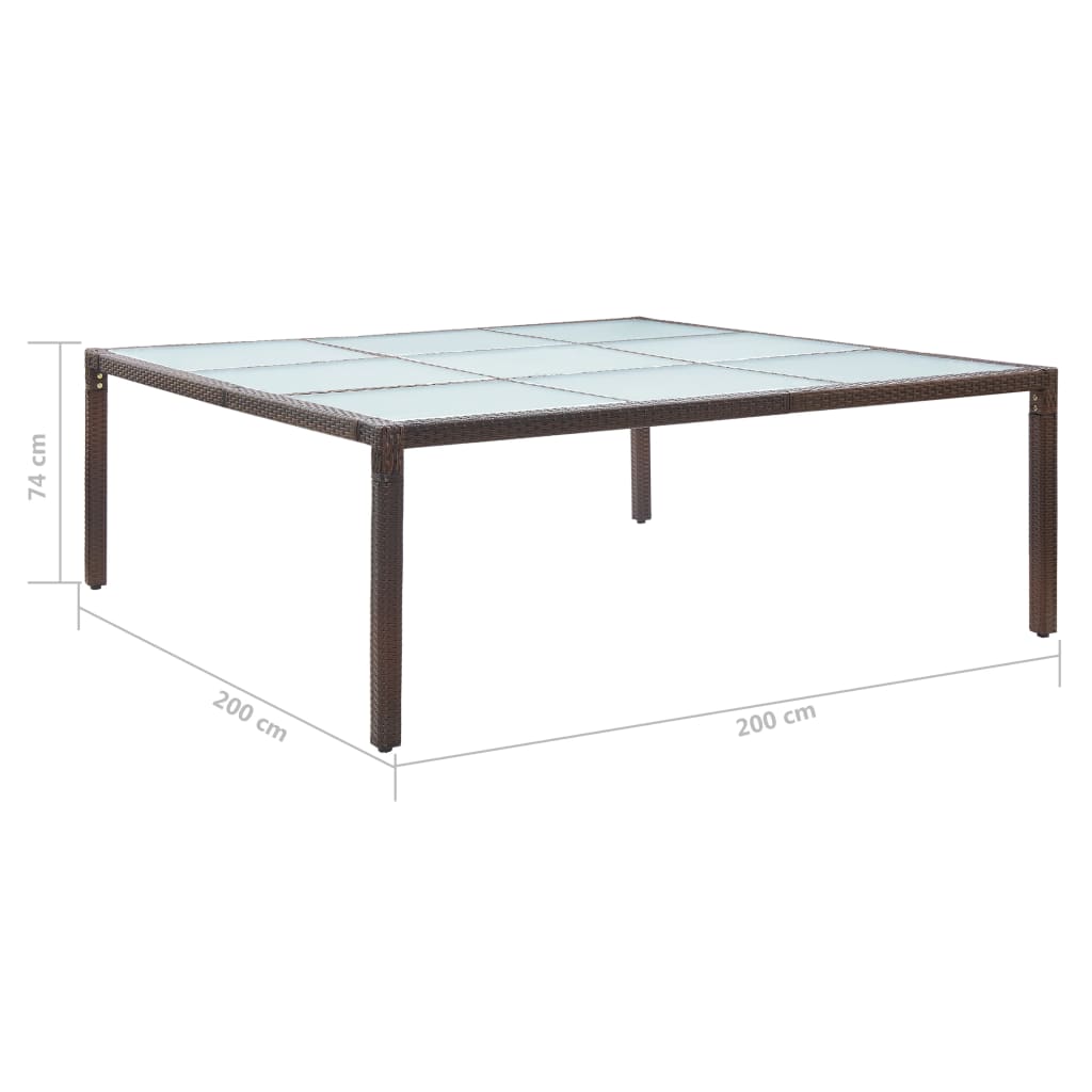 Vrtni blagovaonski stol 200 x 150 x 74 cm od poliratana