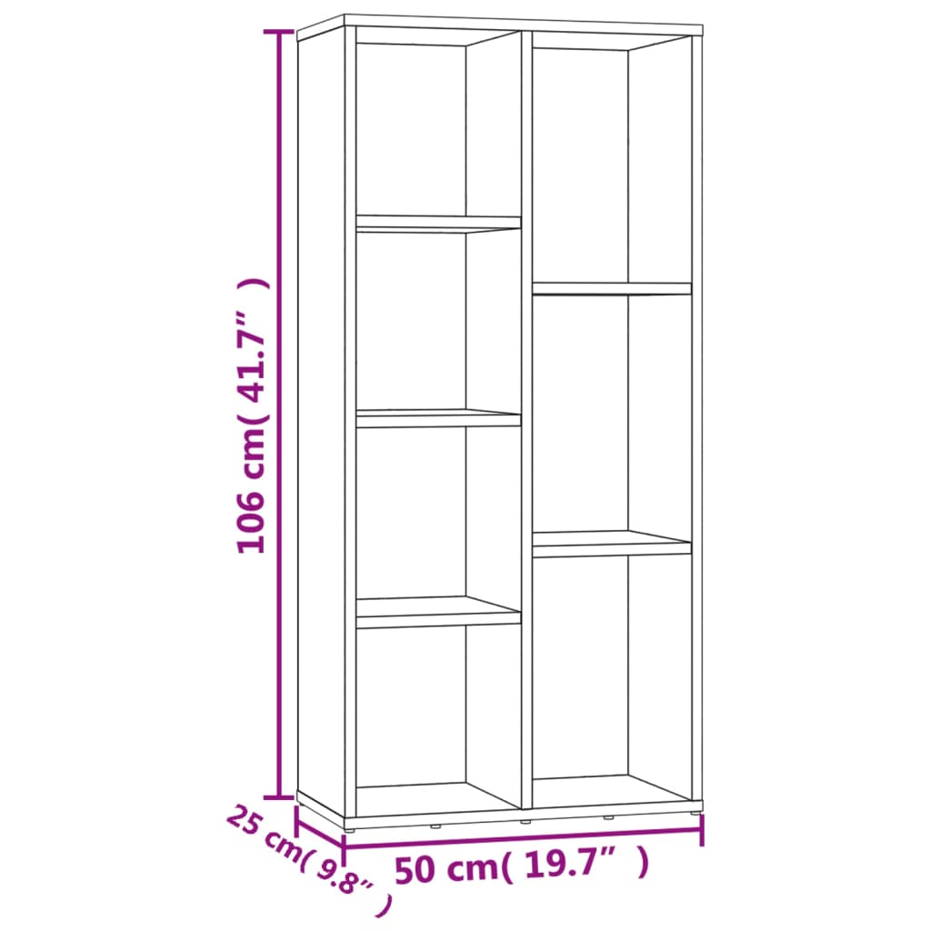Ormarić za knjige boja hrasta 50x25x106 cm konstruirano drvo