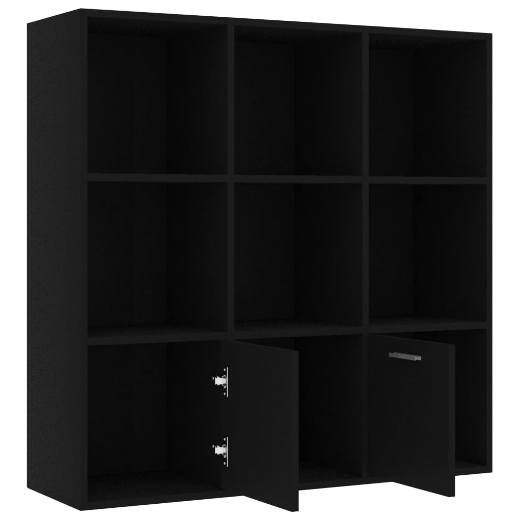 Ormarić za knjige crni 98 x 30 x 98 cm od konstruiranog drva