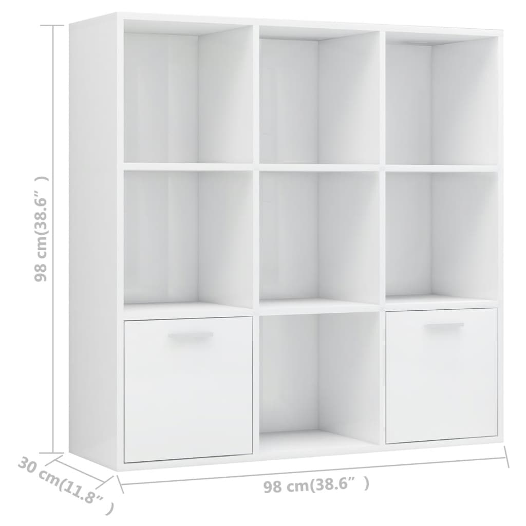 Ormarić za knjige sjajni bijeli 98x30x98 cm konstruirano drvo