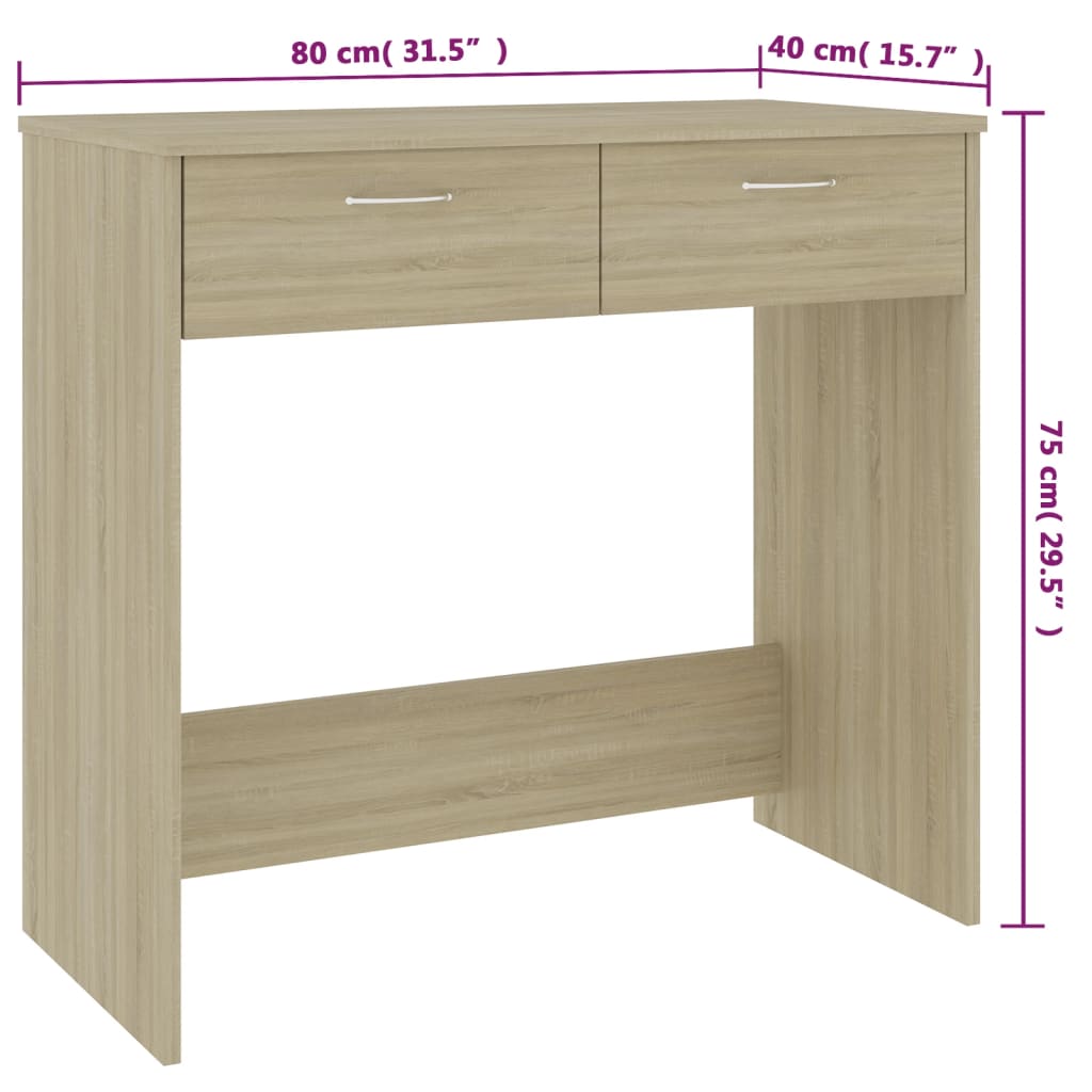 Radni stol boja hrasta sonome 80 x 40 x 75 cm konstruirano drvo