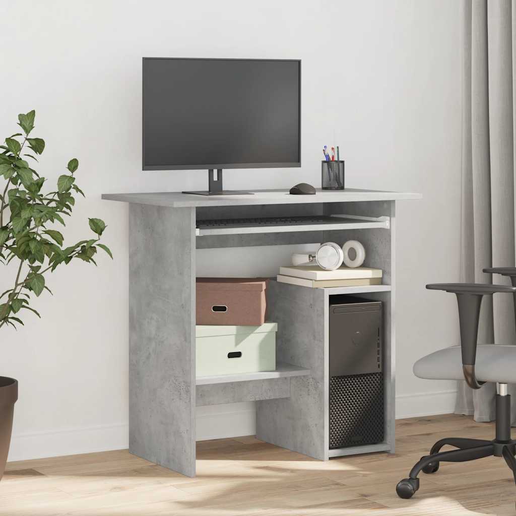Radni stol siva boja betona 80 x 45 x 74 cm konstruirano drvo