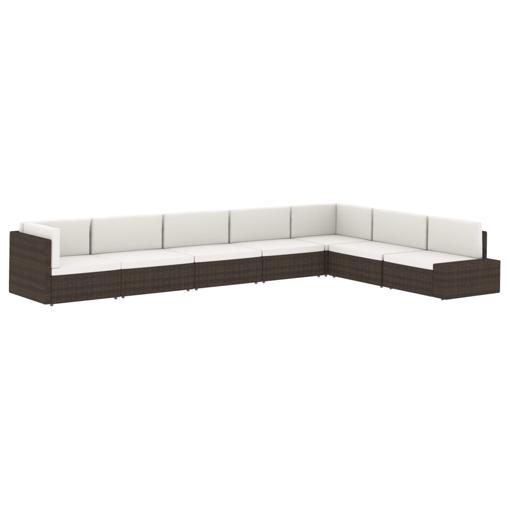 Modularna kutna sofa od poliratana s desnim naslonom crna