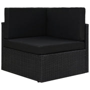 Modularna kutna sofa od poliratana crna