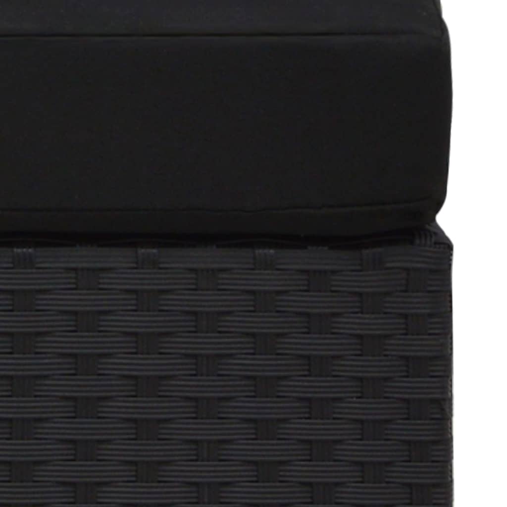 Modularna kutna sofa od poliratana crna