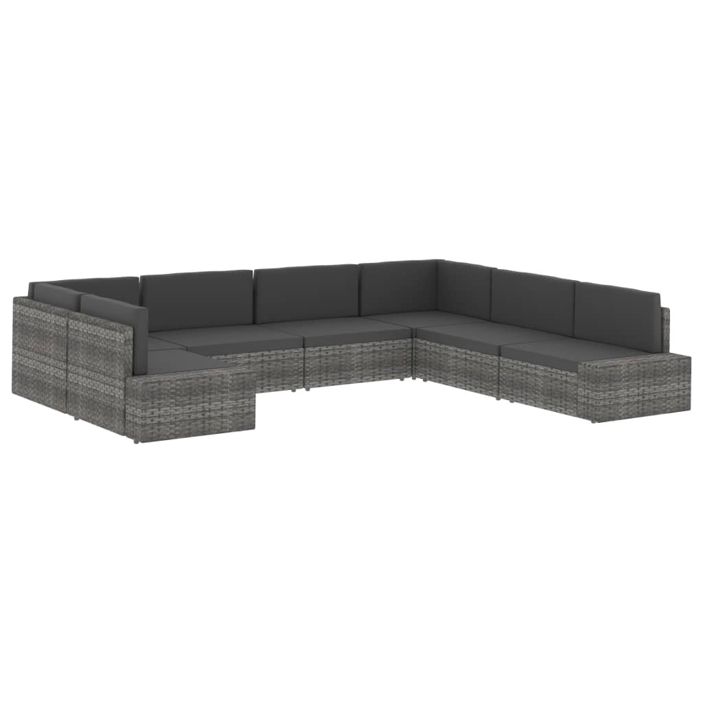 Modularna srednja sofa od poliratana siva