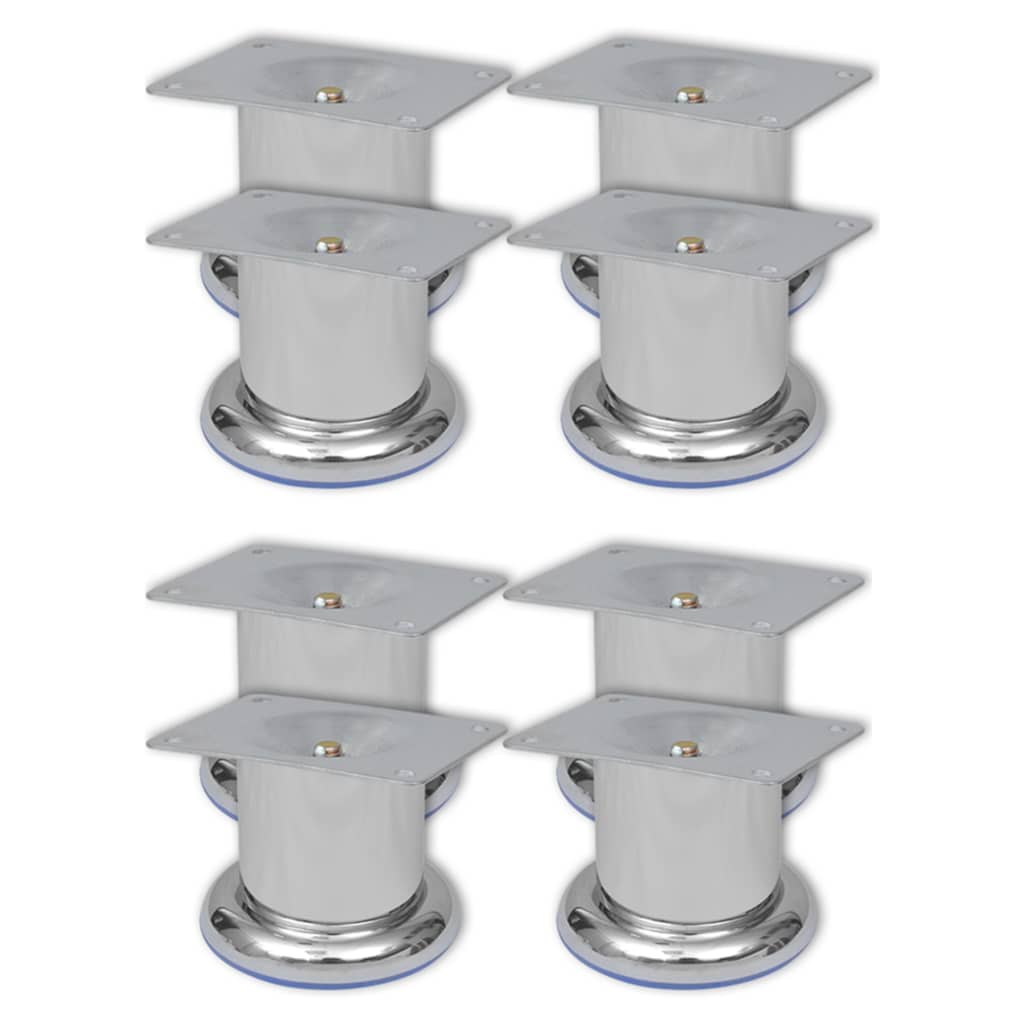 Noge za kauč 8 kom okrugle kromirane 60 mm