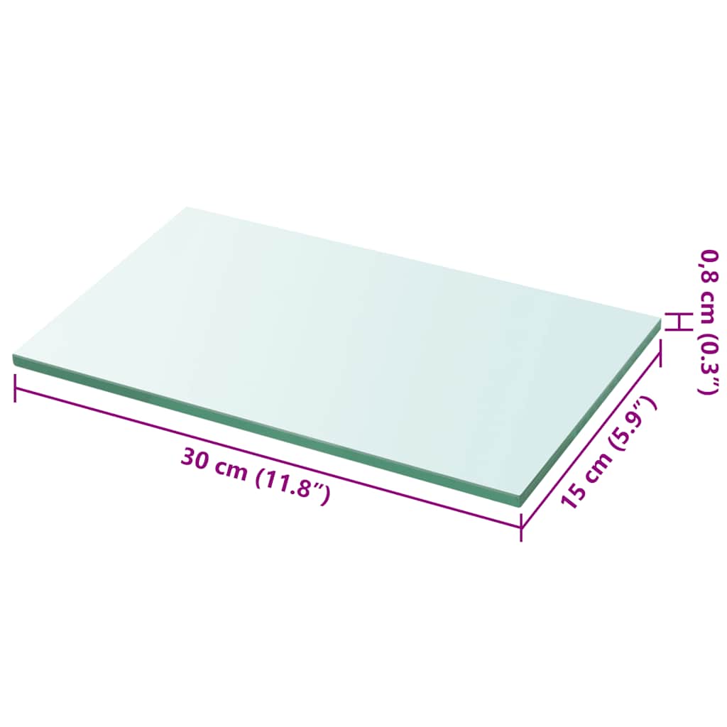 Ploče za police 2 kom staklene prozirne 30 x 15 cm