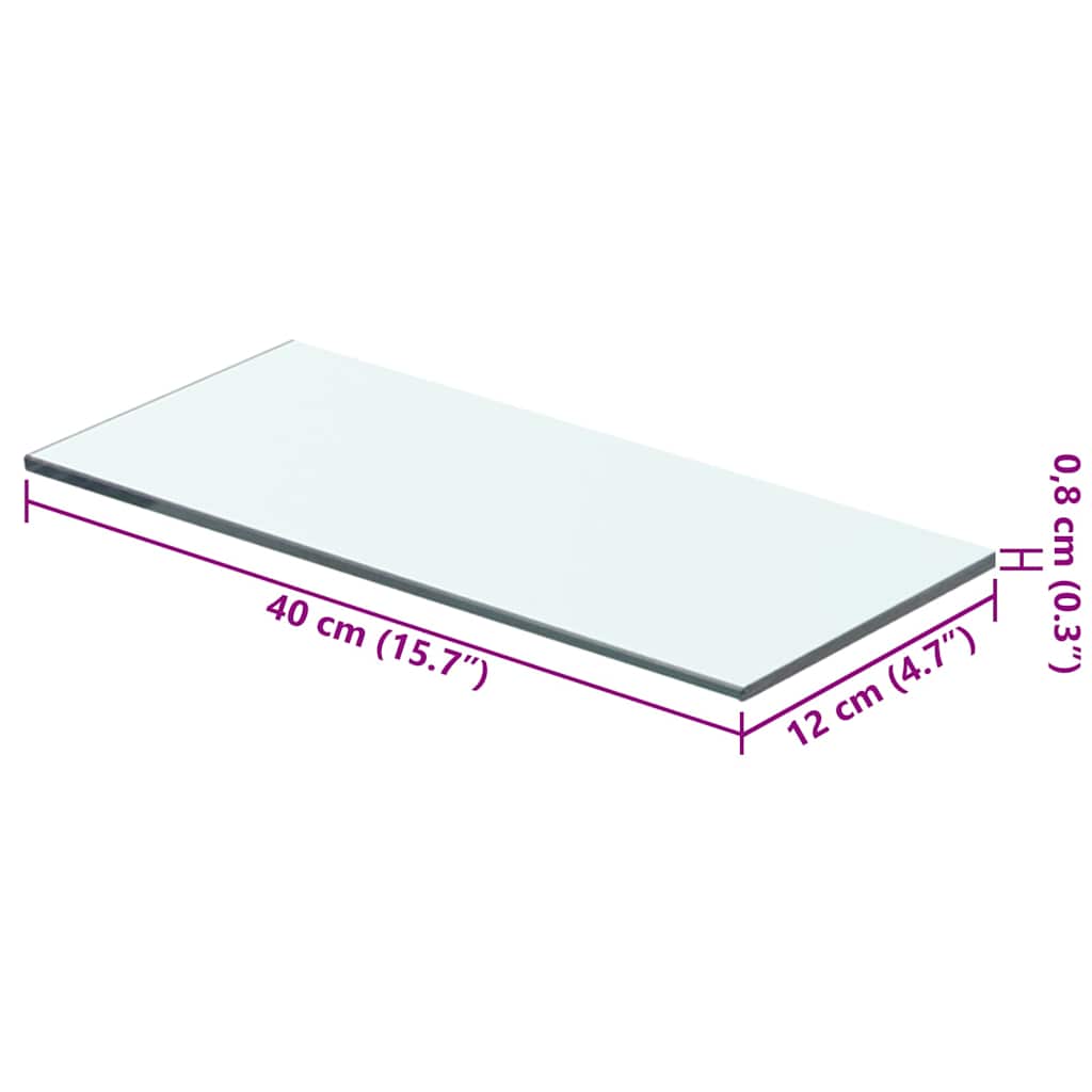 Ploče za police 2 kom staklene prozirne 40 x 12 cm